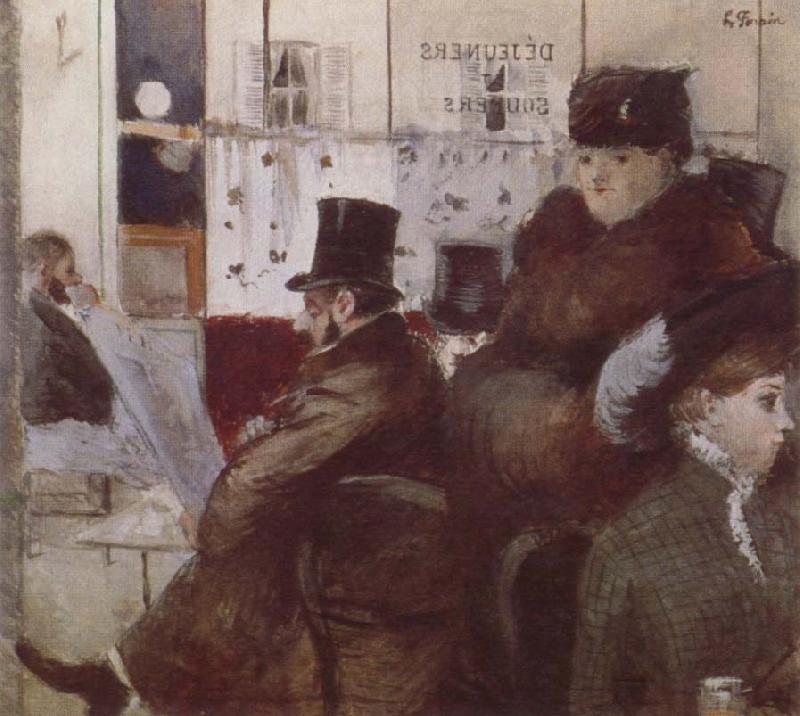 Jean-Louis Forain In the  Cafe oil painting image